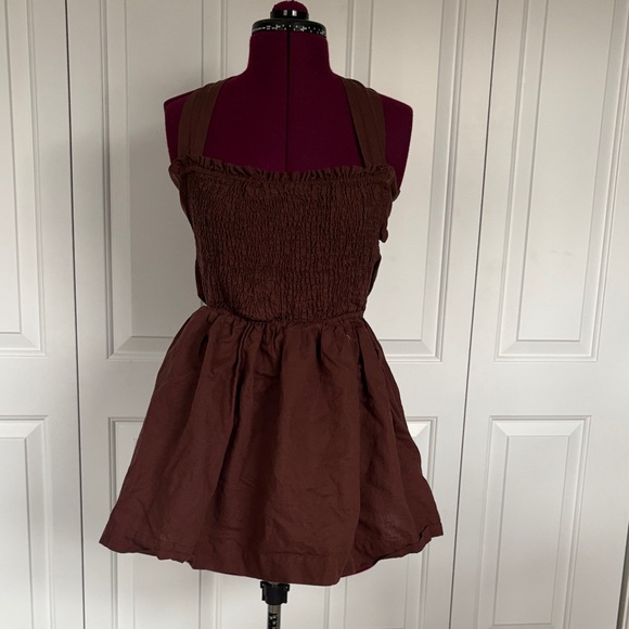 Peppermayo Dresses & Skirts - Brown linen mini dress